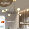 TEC 1340  TEC ELICE NEGRO CON SATIN X 8 BOMBILLO MEDIANO GLO